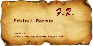 Fabinyi Razmus névjegykártya
